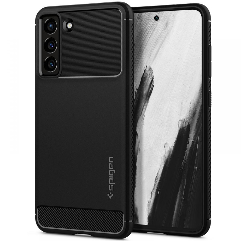 Spigen Rugged Armor custodia per Samsung Galaxy S21 FE, nero opaco