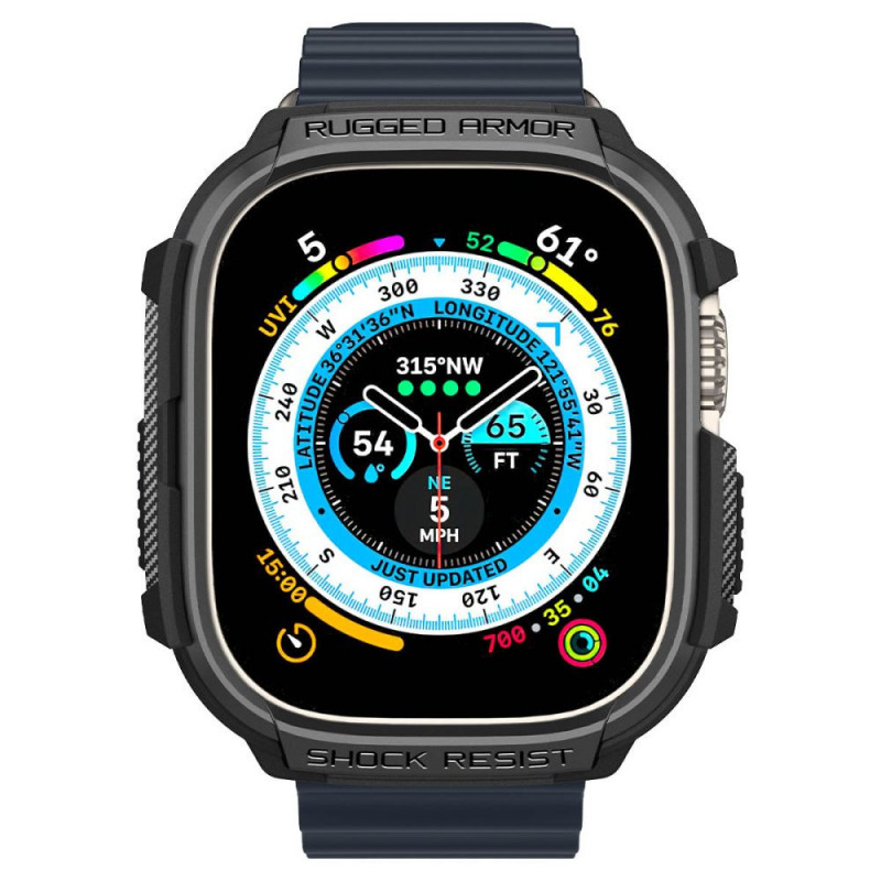 Spigen custodia Rugged Armor per Apple Watch Ultra 49 mm, nera opaca