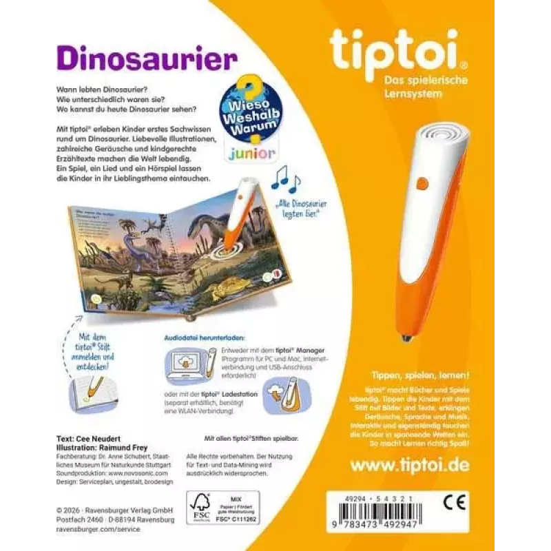 Ravensburger tiptoi Wieso? Weshalb? Warum? Junior Dinosauri (49294)