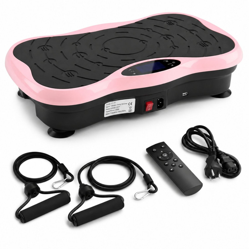 Piattaforma vibrante per fitness Extralink Moonwalk SpinMove, 200 W, rosa
