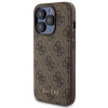 Guess GUBPM5P15L4GEMGW Custodia rigida per Apple iPhone 15 Pro + power bank MagSafe 5000 mAh, 4G Metal Logo, marrone
