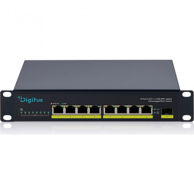 Switch PoE+ non gestito DIGITUS DN-95333 10 Gigabit a 8 porte (80 W)