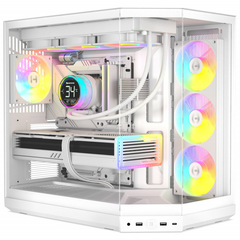 Case per PC HYTE Y50 Snow White, bianco, vetro temperato x 3