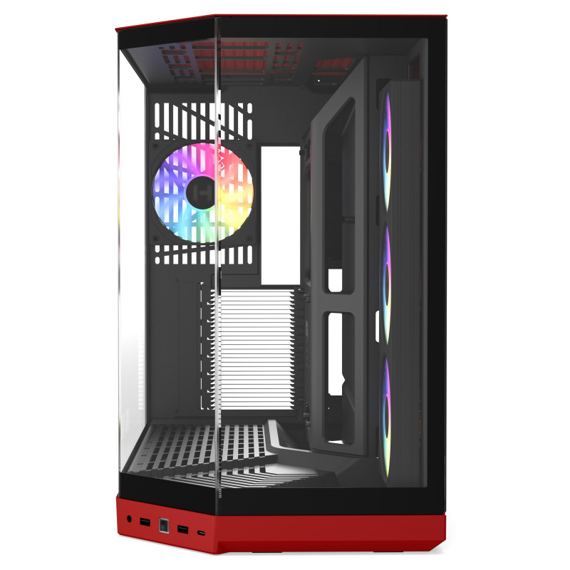 Case per PC HYTE Y50 Wild Cherry, rosso, vetro temperato x 3