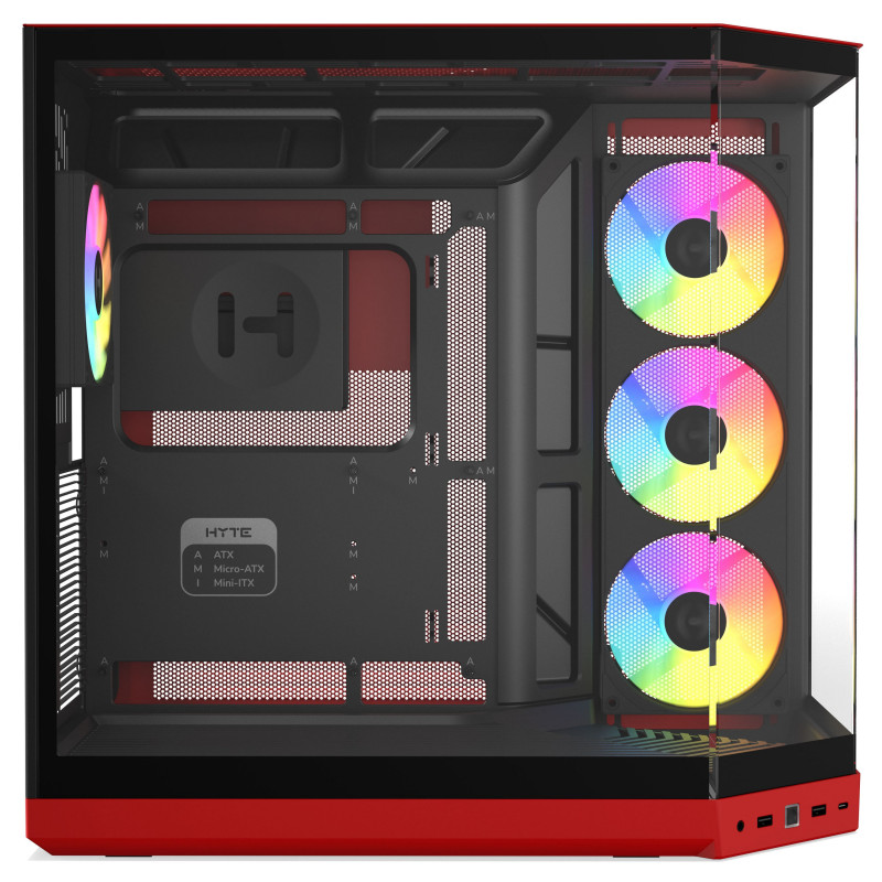 Case per PC HYTE Y50 Wild Cherry, rosso, vetro temperato x 3