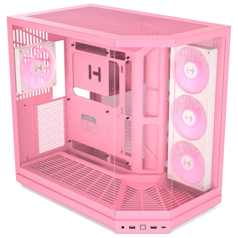 Case per PC HYTE Y50 Strawberry Milk, rosa chiaro, vetro temperato x 3