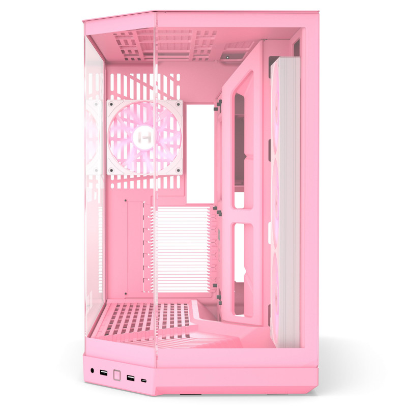Case per PC HYTE Y50 Strawberry Milk, rosa chiaro, vetro temperato x 3