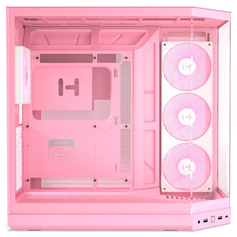 Case per PC HYTE Y50 Strawberry Milk, rosa chiaro, vetro temperato x 3