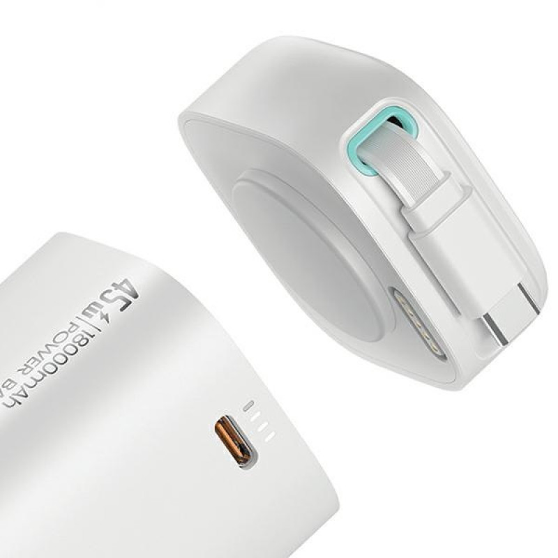 Powerbank USAMS US-CD216 serie XMF 18000 mAh, ricarica rapida PD 45W, con cavo USB-C, nero