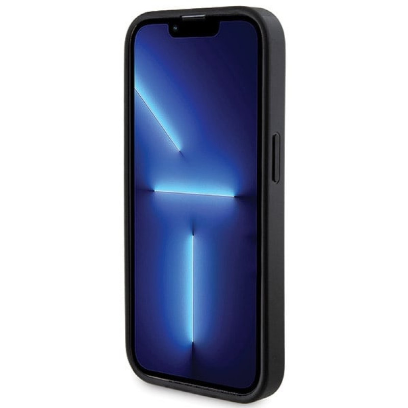 Bundle custodia rigida per Apple iPhone 14 Pro Max + powerbank MagSafe da 5000 mAh Guess GUBPM5P14X4GEMGK, 4G Metal Logo, nero