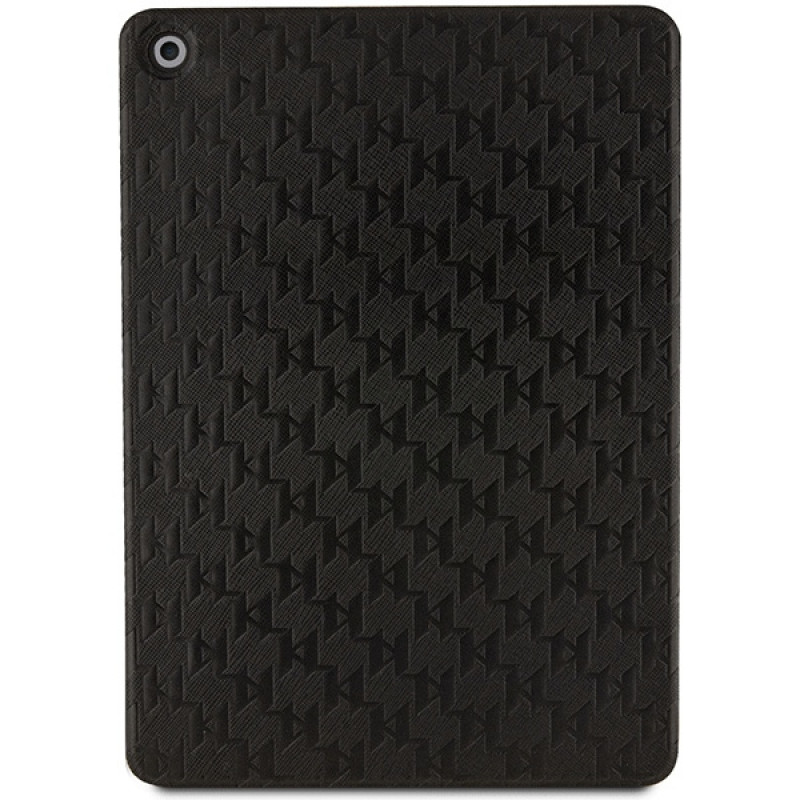 Karl Lagerfeld KLFC10SAKHPKK Saffiano Monogram Ikonik custodia a libro per Apple iPad 10.2 (7ª, 8ª, 9ª gen), nera