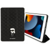 Karl Lagerfeld KLFC10SAKHPKK Saffiano Monogram Ikonik custodia a libro per Apple iPad 10.2 (7ª, 8ª, 9ª gen), nera