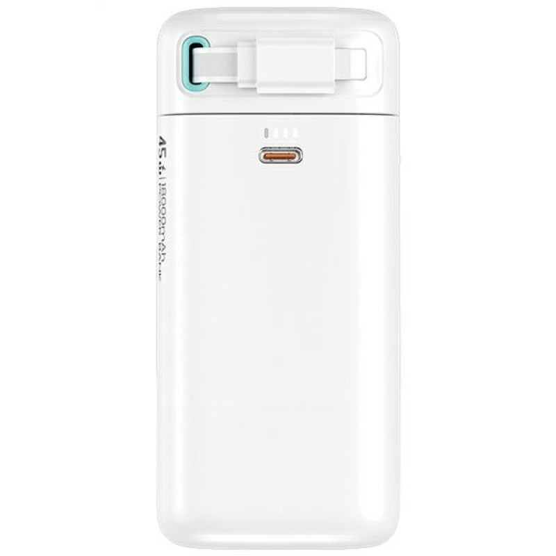 USAMS US-CD217 XMF Series Powerbank 18000 mAh, ricarica rapida PD 45W, con cavo Lightning, bianco