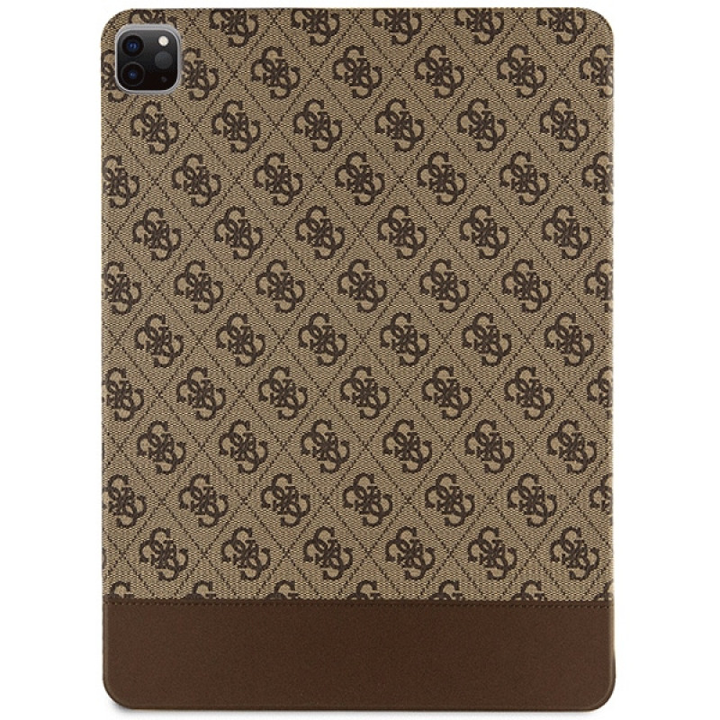 Custodia Guess GUFCP12PS4SGW per Apple iPad Pro 12.9 (2020/2021/2022, 4ª/5ª/6ª gen), 4G Stripe Allover, marrone