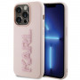 Karl Lagerfeld KLHCP15X3DMBKCP Custodia rigida per Apple iPhone 15 Pro Max, 3D Rubber Glitter Logo, rosa