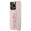 Karl Lagerfeld KLHCP15X3DMBKCP Custodia rigida per Apple iPhone 15 Pro Max, 3D Rubber Glitter Logo, rosa