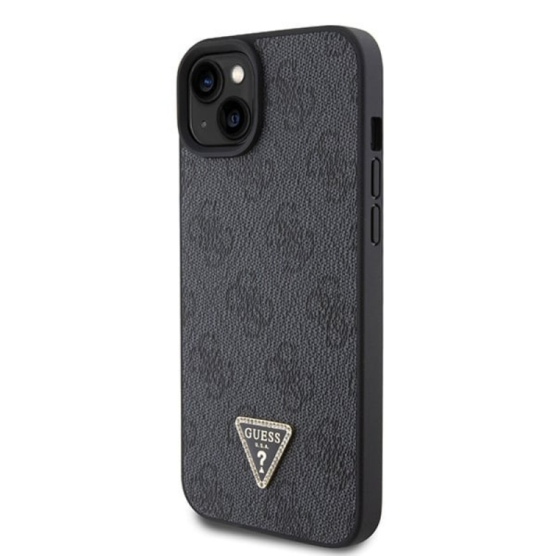 Guess GUHCP15MP4TDSCPK Custodia rigida Apple iPhone 15 Plus / 14 Plus, Crossbody 4G Metal Logo, nera