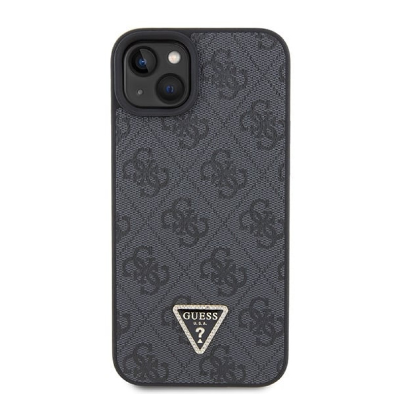 Guess GUHCP15MP4TDSCPK Custodia rigida Apple iPhone 15 Plus / 14 Plus, Crossbody 4G Metal Logo, nera