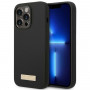 Guess GUHMP14XSBPLK Custodia rigida per Apple iPhone 14 Pro Max, silicone con placca logo MagSafe, nera