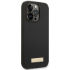 Guess GUHMP14XSBPLK Custodia rigida per Apple iPhone 14 Pro Max, silicone con placca logo MagSafe, nera