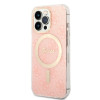 Guess GUBPP13LH4EACSP Custodia + Caricatore wireless Apple iPhone 13 Pro rosa hardcase, 4G Print, MagSafe