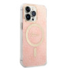 Guess GUBPP13LH4EACSP Custodia + Caricatore wireless Apple iPhone 13 Pro rosa hardcase, 4G Print, MagSafe
