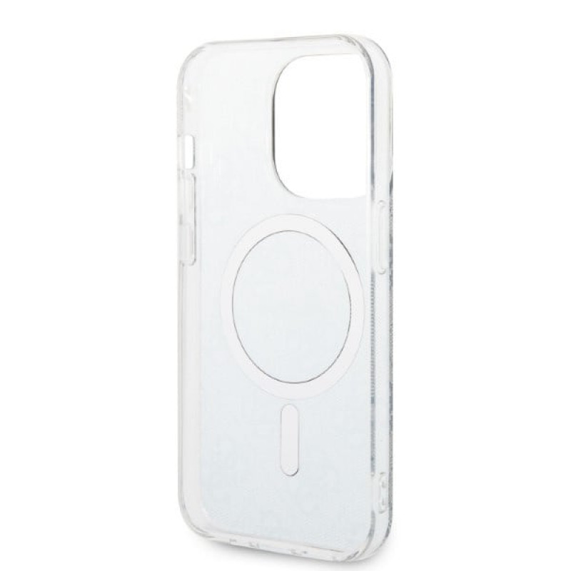 Custodia + Caricatore Wireless Guess GUBPP14XH4EACSB per Apple iPhone 14 Pro Max blu, hardcase, 4G Print, MagSafe