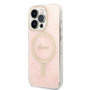 Guess GUBPP14LH4EACSP Custodia + Caricatore wireless Apple iPhone 14 Pro rosa hardcase, 4G Print, MagSafe