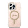 Guess GUBPP14LH4EACSP Custodia + Caricatore wireless Apple iPhone 14 Pro rosa hardcase, 4G Print, MagSafe