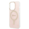 Guess GUBPP14LH4EACSP Custodia + Caricatore wireless Apple iPhone 14 Pro rosa hardcase, 4G Print, MagSafe