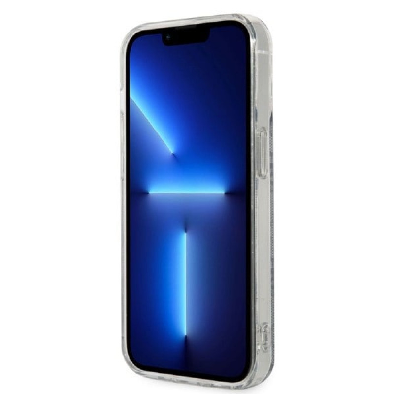 Guess GUBPP14LH4EACSB Custodia + Caricatore wireless Apple iPhone 14 Pro blu hardcase, 4G Print, MagSafe