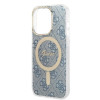 Guess GUBPP14LH4EACSB Custodia + Caricatore wireless Apple iPhone 14 Pro blu hardcase, 4G Print, MagSafe