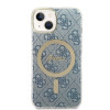 Custodia + caricatore wireless Guess GUBPP14MH4EACSB per Apple iPhone 14 Plus / iPhone 15 Plus blu, hardcase, 4G Print, MagSafe