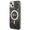 Guess GUBPP14MHMEACSK Custodia + Caricatore Wireless Apple iPhone 14 Plus / iPhone 15 Plus nera Hardcase, Marble, MagSafe