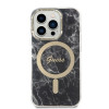 Guess GUBPP14XHMEACSK Custodia + Caricatore Wireless per Apple iPhone 14 Pro Max, nera, hardcase, Marble, MagSafe