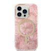 Guess GUBPP14LHJEACSP Custodia + Caricatore wireless per Apple iPhone 14 Pro, Jungle, custodia rigida rosa, MagSafe
