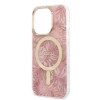 Guess GUBPP14LHJEACSP Custodia + Caricatore wireless per Apple iPhone 14 Pro, Jungle, custodia rigida rosa, MagSafe