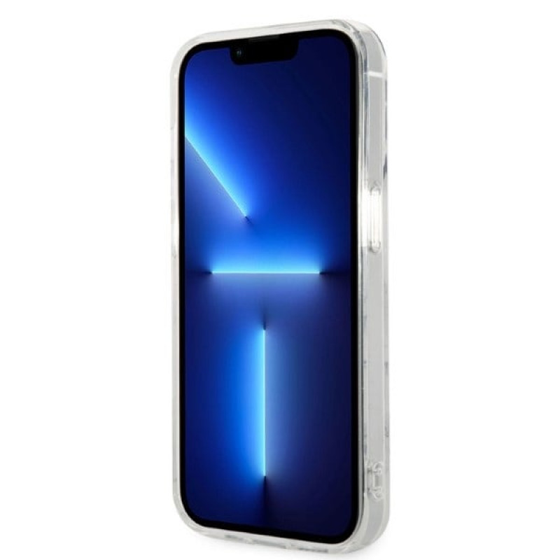Custodia Guess GUBPP14LHMEACSH + caricatore wireless per Apple iPhone 14 Pro, bianca, hardcase, Marble, MagSafe