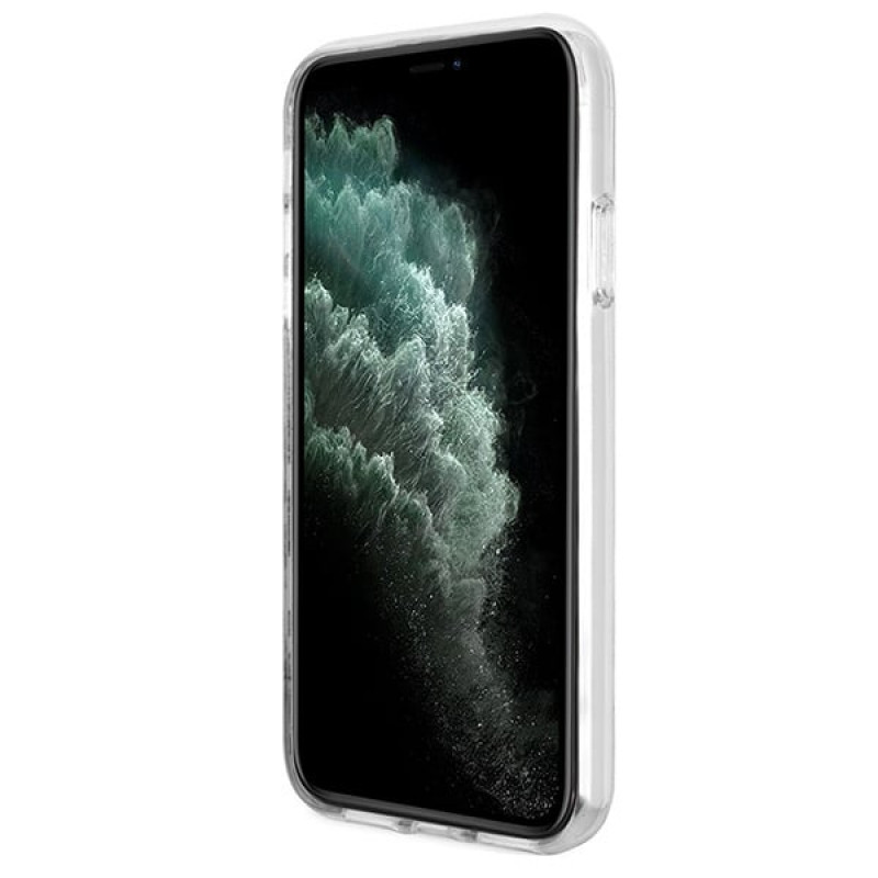 Custodia + caricatore wireless Guess GUBPN61H4EACSW per Apple iPhone 11, 4G Print, custodia rigida marrone, MagSafe