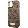 Guess GUHMP14MU4GPRW custodia rigida marrone per Apple iPhone 14 Plus / 15 Plus, 4G Logo Plate, MagSafe