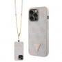 Guess GUHCP13LP4TDSCPP Custodia rigida rosa per Apple iPhone 13/13 Pro, Crossbody 4G Metal Logo