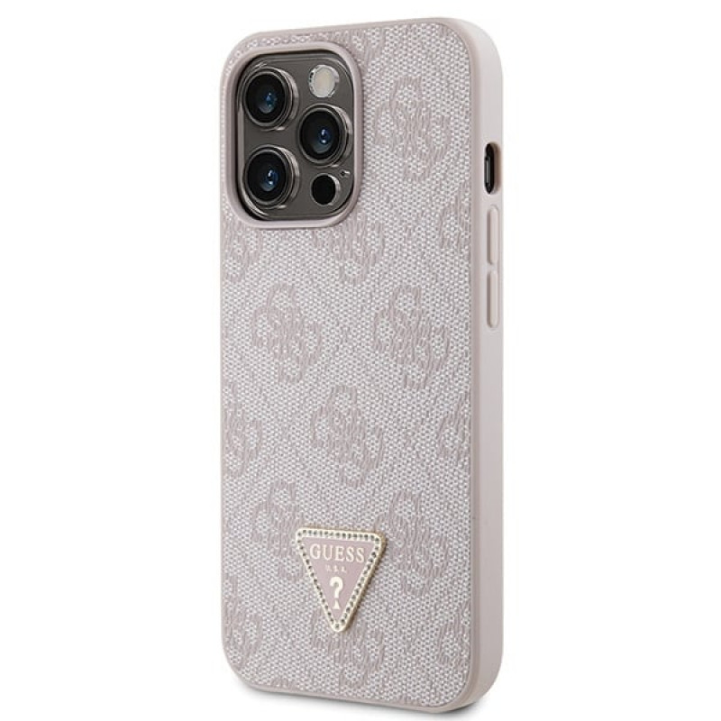 Guess GUHCP13LP4TDSCPP Custodia rigida rosa per Apple iPhone 13/13 Pro, Crossbody 4G Metal Logo