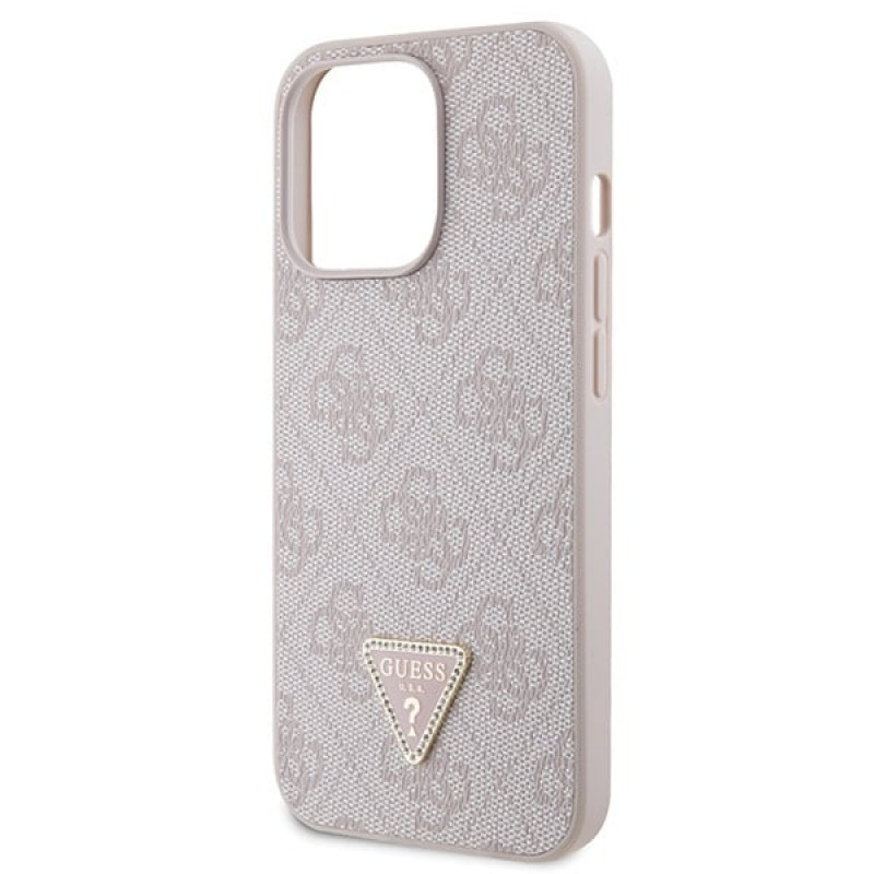 Guess GUHCP13LP4TDSCPP Custodia rigida rosa per Apple iPhone 13/13 Pro, Crossbody 4G Metal Logo