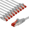 Cavo patch Goobay CAT 6 S/FTP (PiMF), 5 m, grigio, set da 10, conduttore in rame (CU), guaina senza alogeni (LSZH)