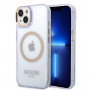 Custodia rigida Guess GUHMP14SHTCMU Apple iPhone 14 viola, Gold Outline Translucent, MagSafe