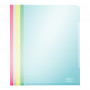 Leitz Super Premium 41530099 buste trasparenti, A4, PVC, colori assortiti, 0,15 mm, apertura superiore e laterale