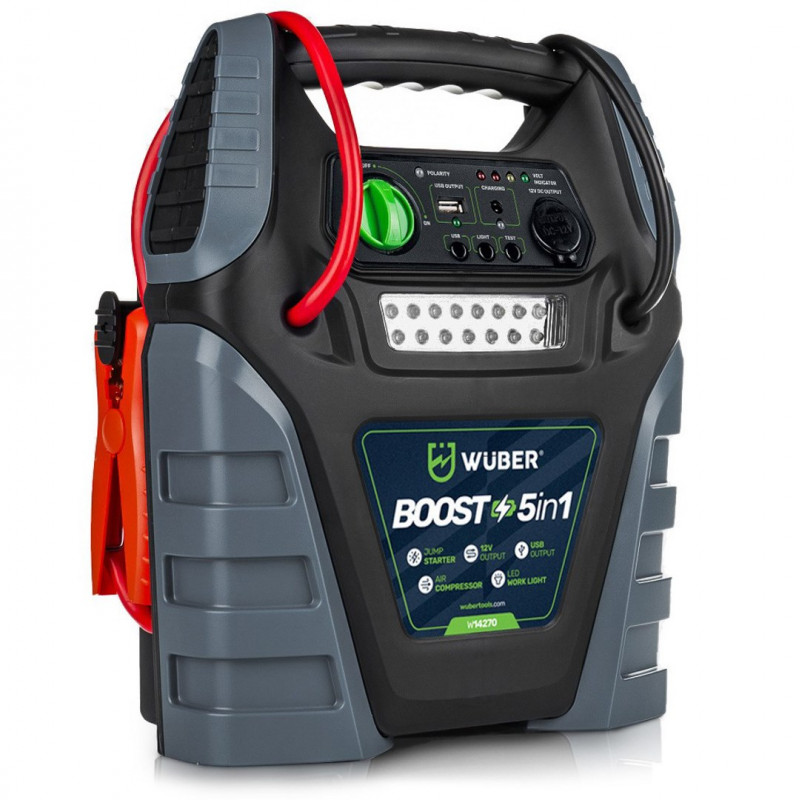 Wuber W14270 compressore d'aria booster 5-in-1 con avviamento d'emergenza