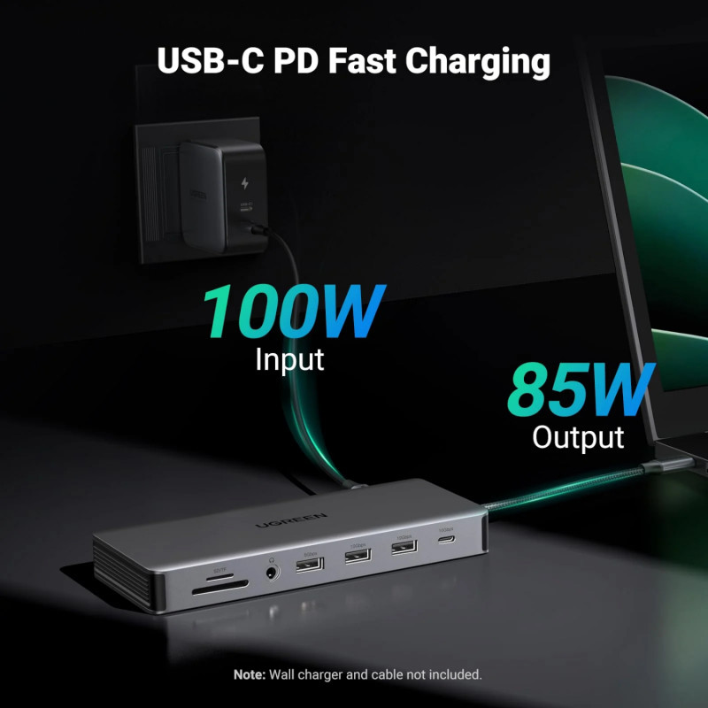 Docking station per laptop USB-C Ugreen Revodok Pro 313 (15978), UGR1851, 100 W, grigia