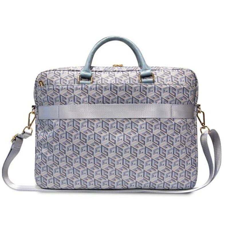 Borsa per laptop Guess GCube Stripes GUCB15HGCFSEB, fino a 16", blu