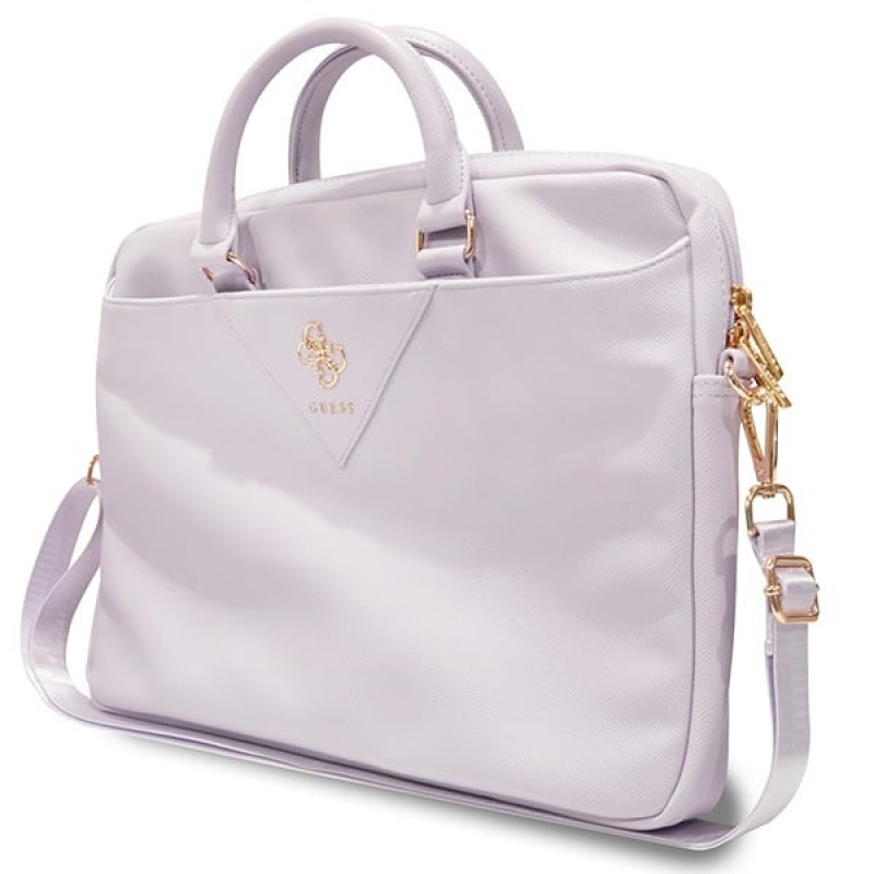 Borsa per laptop Guess GUCB15ZPGSTEGU da 16 pollici, Triangle 4G, viola